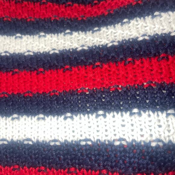 Joe Boxer Striped Long Sleeve Crew Neck Pullover Knit Sweater Navy Red White - Picture 6 of 9